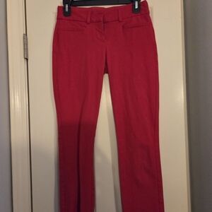 Women's Red Slim Dress Pants